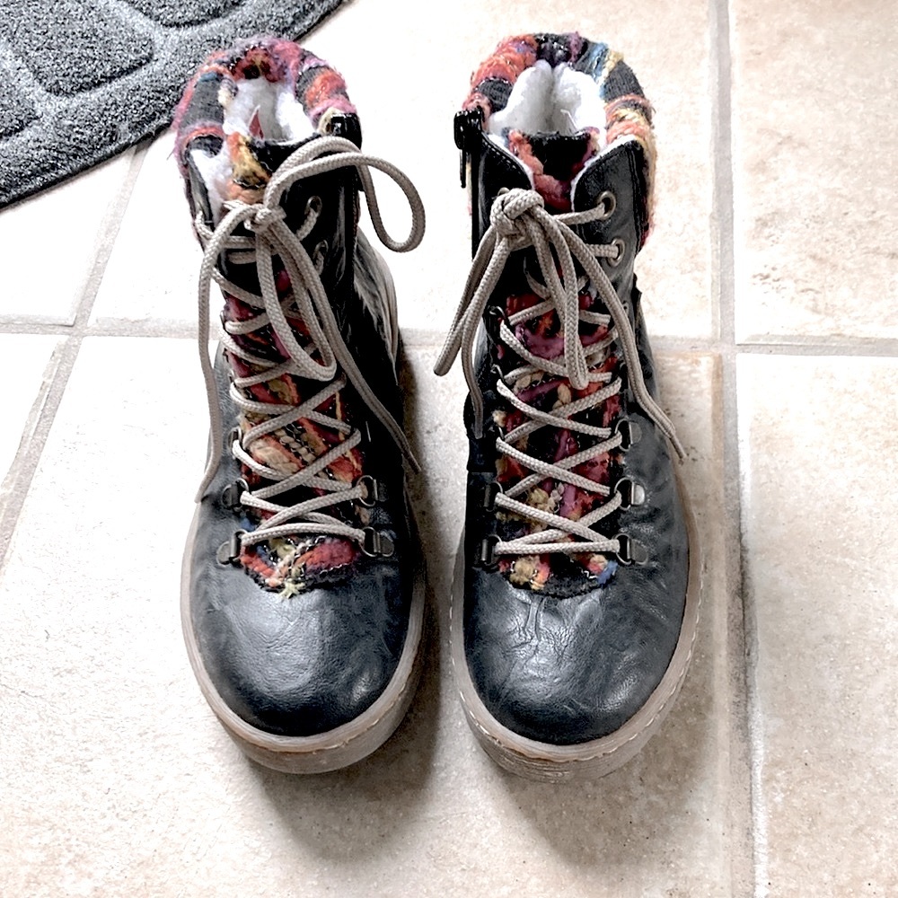 Rieker Boots Felicitas 43 Ankle Boot Black/Nuss/Multi 37 Size 6.5 - Picture 4 of 8
